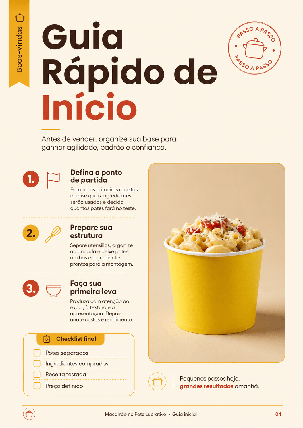 Página interna: Guia rápido de início